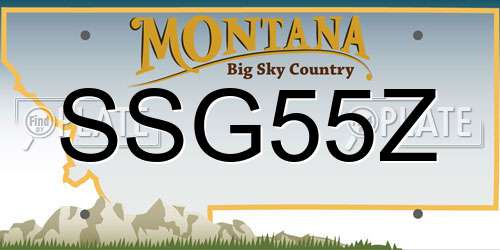 SSG55Z Montana License Plate