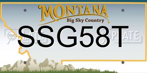 SSG58T Montana License Plate