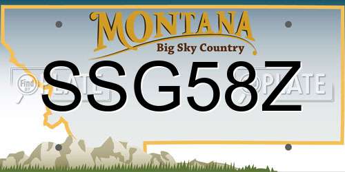 SSG58Z Montana License Plate