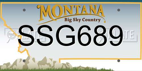SSG689 Montana License Plate