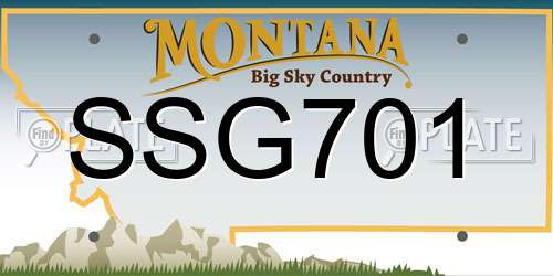 SSG701 Montana License Plate