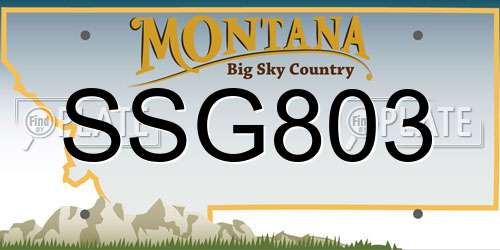 SSG803 Montana License Plate