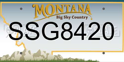 SSG8420 Montana License Plate