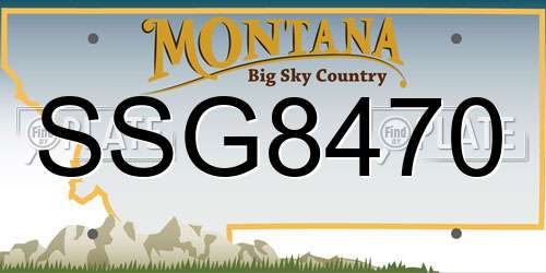 SSG8470 Montana License Plate