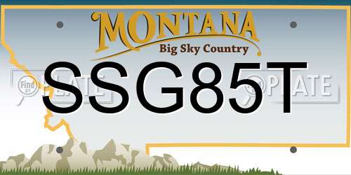 SSG85T Montana License Plate