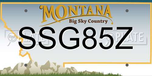 SSG85Z Montana License Plate