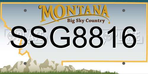 SSG8816 Montana License Plate