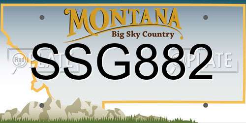 SSG882 Montana License Plate