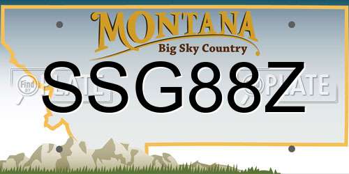 SSG88Z Montana License Plate