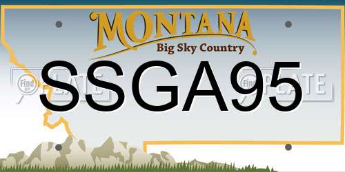 SSGA95 Montana License Plate