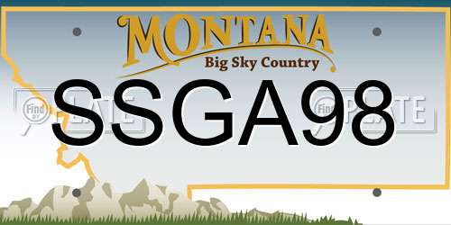 SSGA98 Montana License Plate