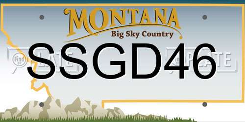 SSGD46 Montana License Plate