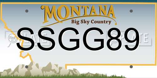 SSGG89 Montana License Plate