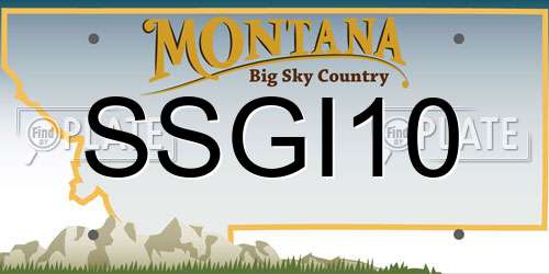 SSGI10 Montana License Plate