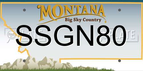 SSGN80 Montana License Plate