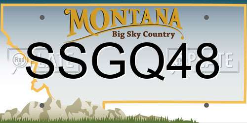 SSGQ48 Montana License Plate