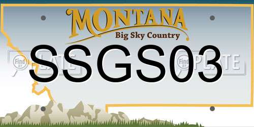 SSGS03 Montana License Plate