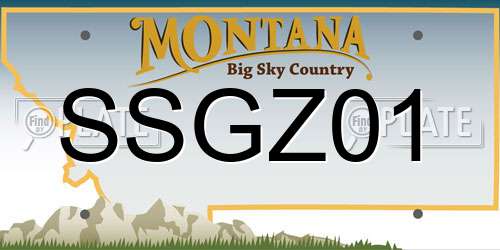 SSGZ01 Montana License Plate