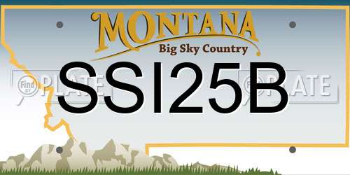 SSI25B Montana License Plate