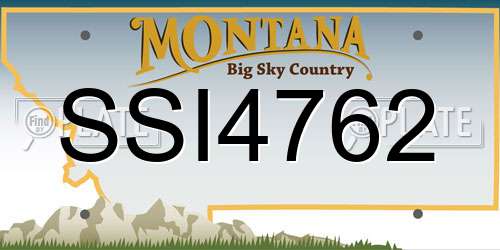 SSI4762 Montana License Plate