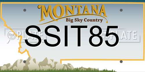 SSIT85 Montana License Plate
