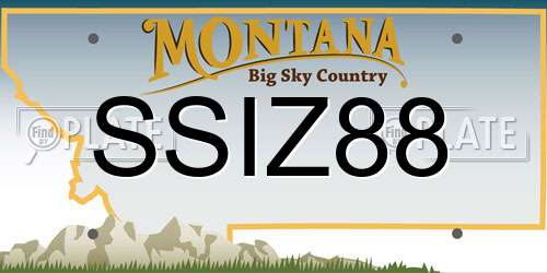 SSIZ88 Montana License Plate