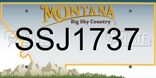 SSJ1737 Montana License Plate