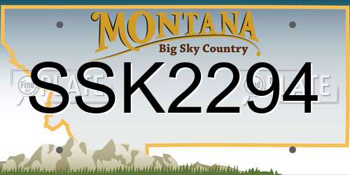 SSK2294 Montana License Plate
