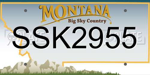SSK2955 Montana License Plate