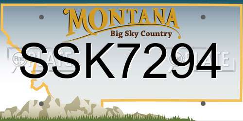 SSK7294 Montana License Plate