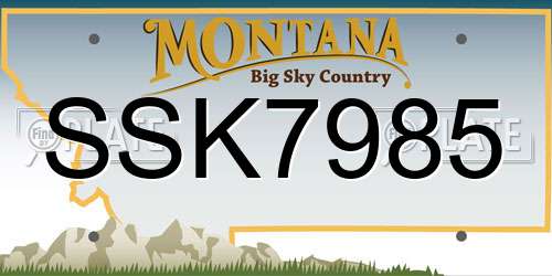 SSK7985 Montana License Plate