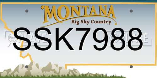 SSK7988 Montana License Plate