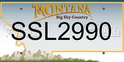SSL2990 Montana License Plate