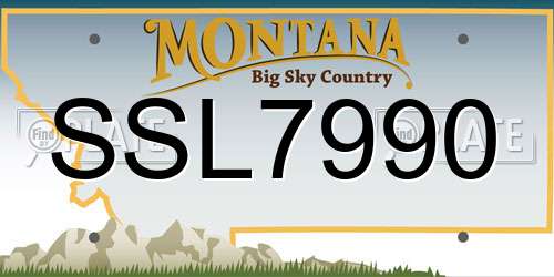 SSL7990 Montana License Plate