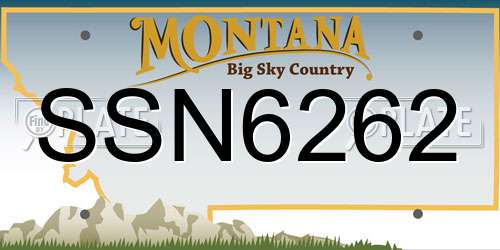 SSN6262 Montana License Plate