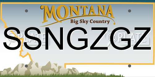 SSNGZGZ Montana License Plate