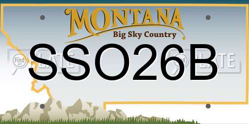 SSO26B Montana License Plate