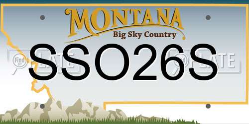 SSO26S Montana License Plate