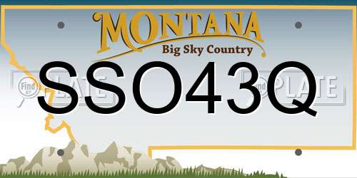 SSO43Q Montana License Plate