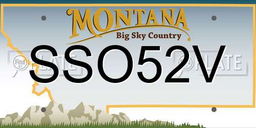 SSO52V Montana License Plate