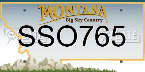 SSO765 Montana License Plate