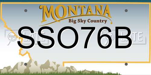 SSO76B Montana License Plate