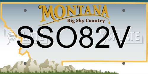 SSO82V Montana License Plate