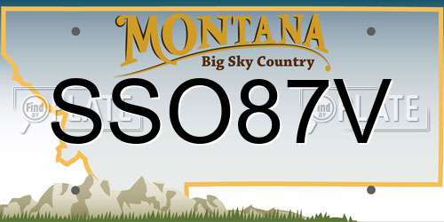 SSO87V Montana License Plate