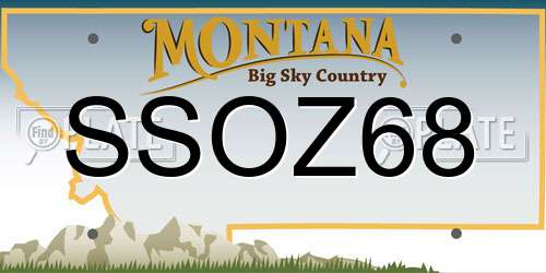 SSOZ68 Montana License Plate
