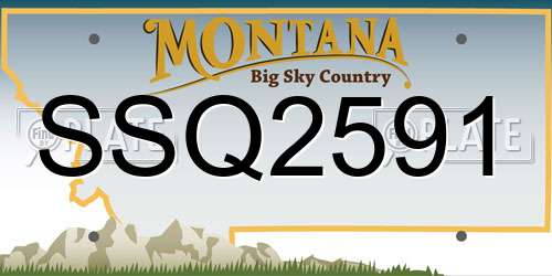 SSQ2591 Montana License Plate