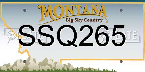 SSQ265 Montana License Plate