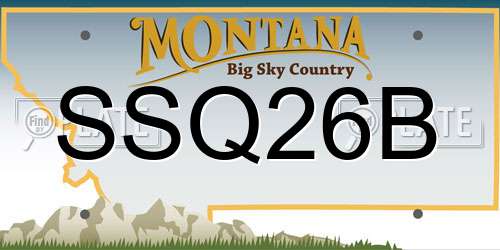 SSQ26B Montana License Plate