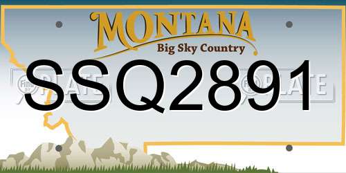 SSQ2891 Montana License Plate