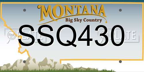 SSQ430 Montana License Plate